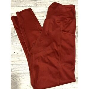 Maurices Women's‎ Red Maroon Leggings Polyester Blend Two Pockets SMALL REGULAR